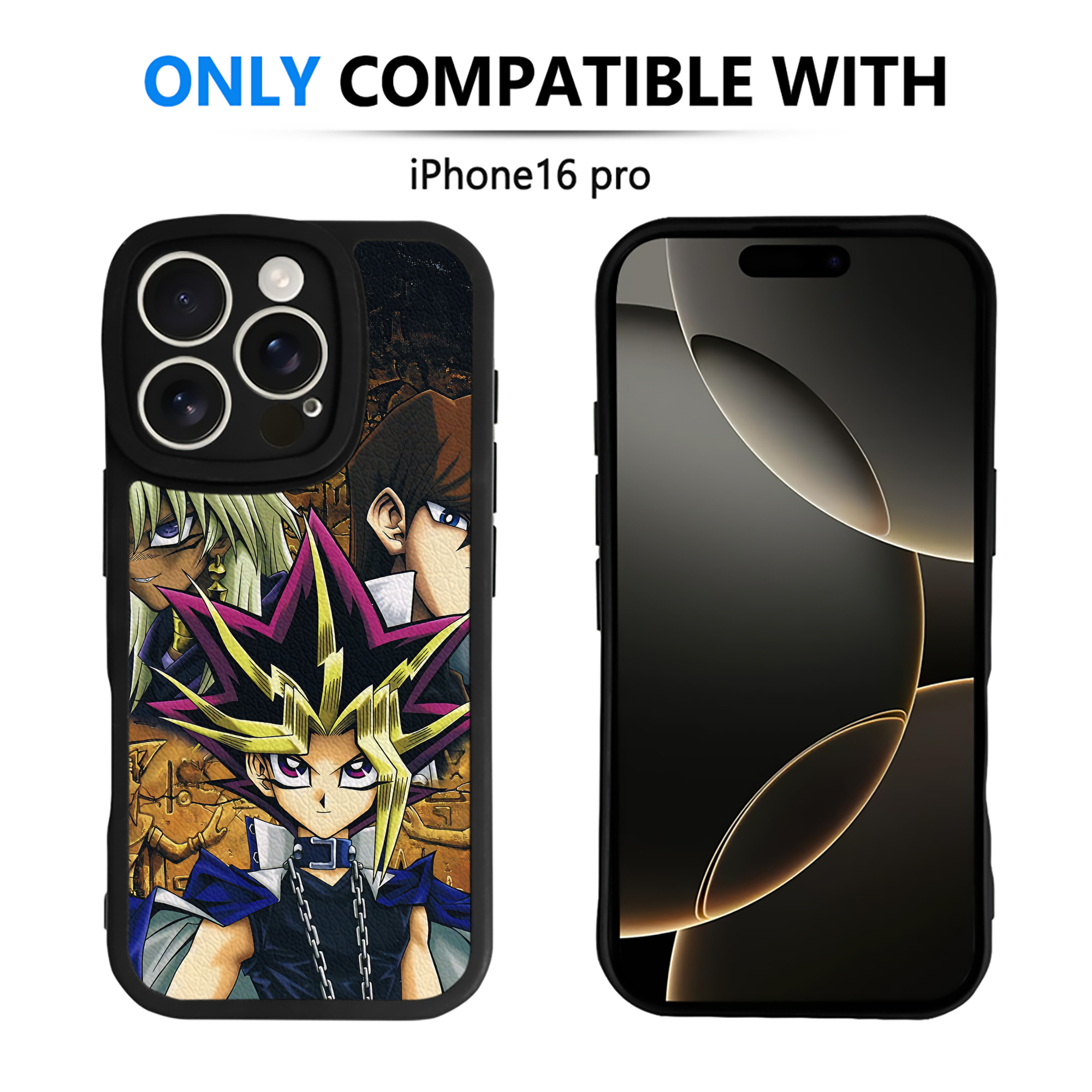 （画像用） 遊☆戯☆王 Yu-Gi-Oh! 【iPhone 16シリーズ対応】シリコンスマホケース（レザー調） 材質：シリコン